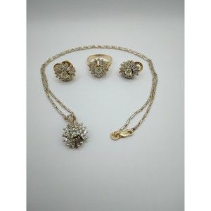 14kt Gold & Diamond Flower set 4.55ct 22.03 Grams